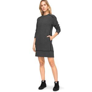 Lululemon On Repeat Dress Removable Cowl Neck SZ 4 Dk Grey Black Warm